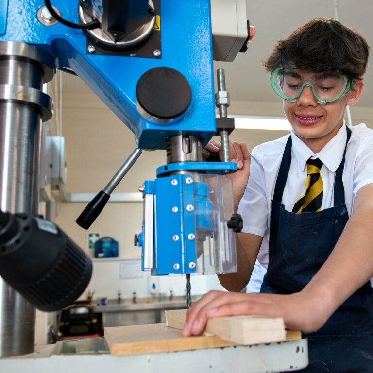 Queen's College Taunton pupil doing DT
