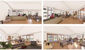 A 3D render of the pavilion that will sit alongside the Padel courts