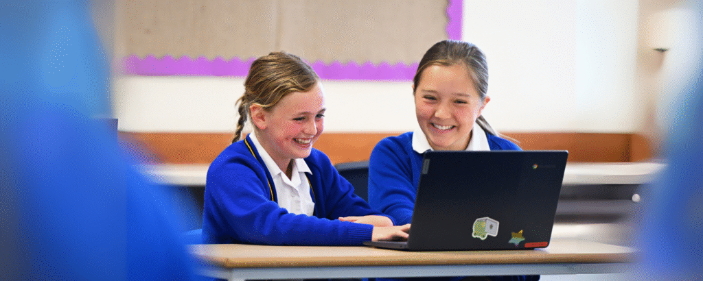 Queen's College Prep pupils in a classroom