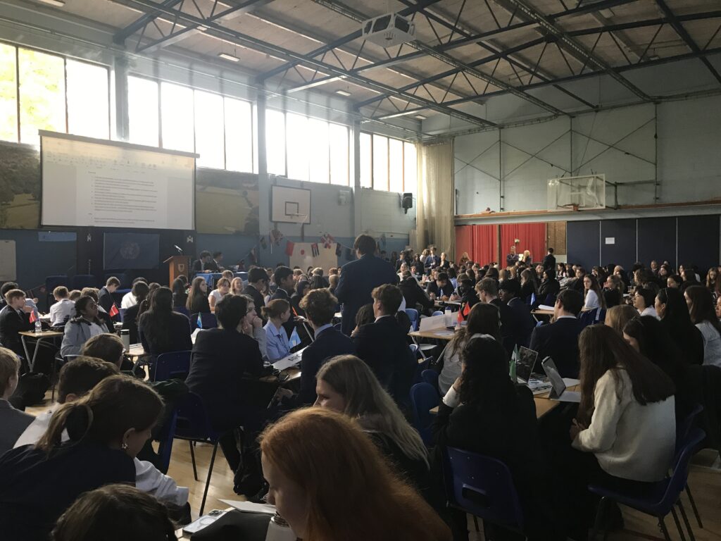 A full room at Reigate MUN